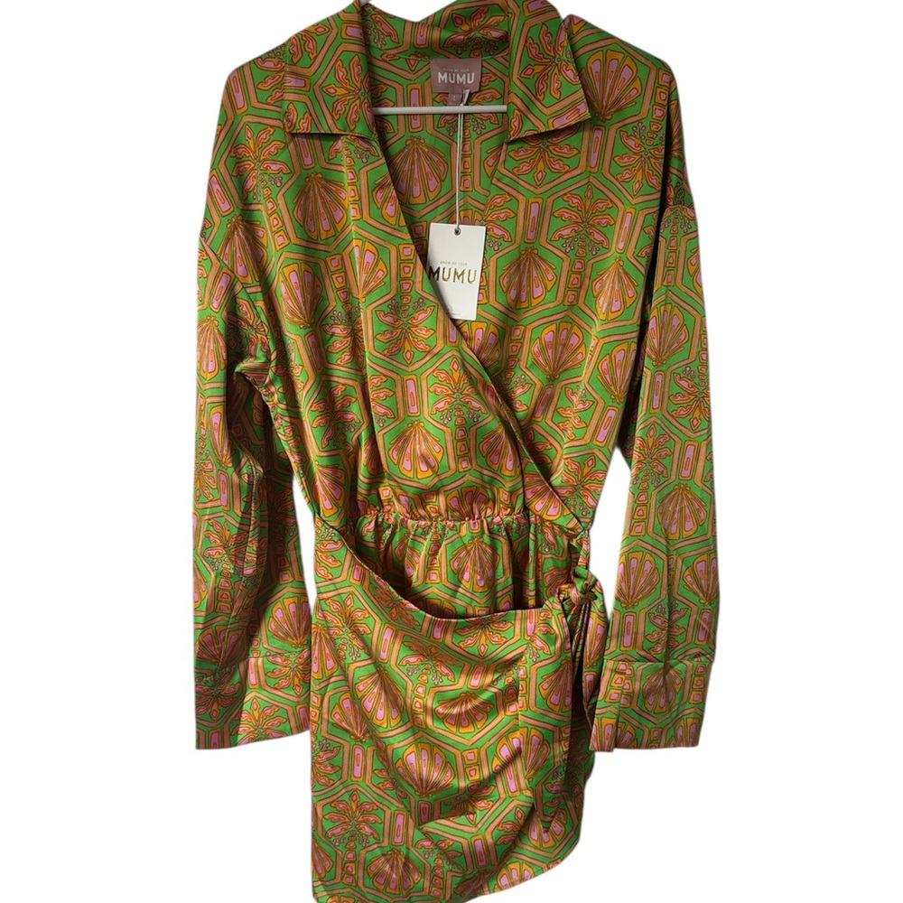 Show Me Your MuMu Green and Pink Patterned Dress